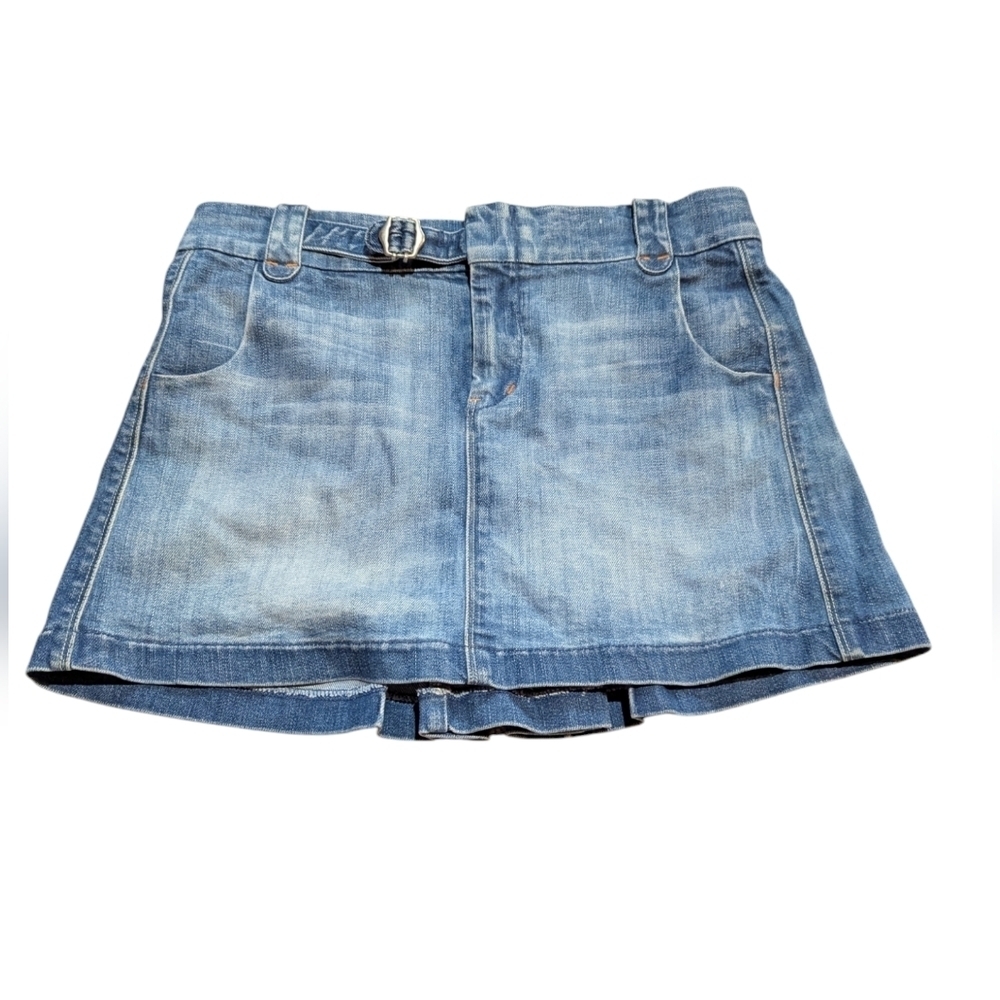 7 For All Mankind Denim Jean Mini Skirt Medium Wash size 31 Cowgirl Mean Girls
